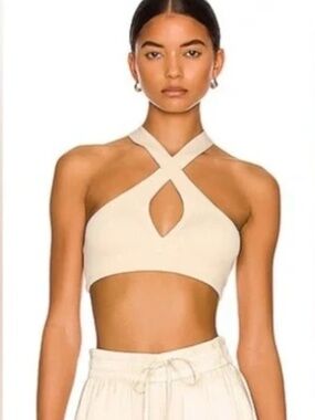 Atoir Cream Ribbed Crossback Bralette - Size Small - BNWT